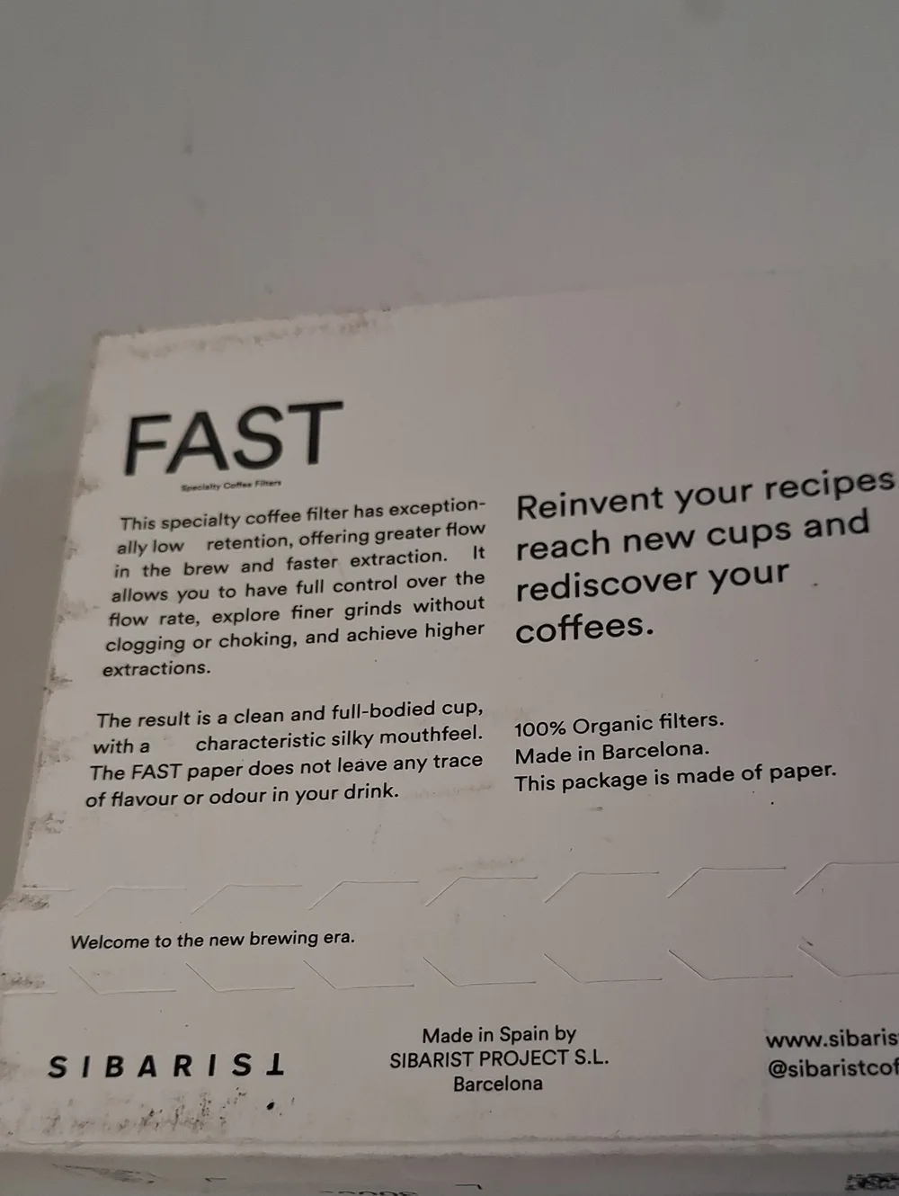 NWT Sibarist Fast Cone Coffee Filters